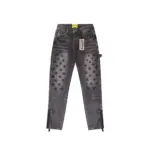Godspeed Embroidered Cargo Pocket Grey Wash Denim Jeans - Image 2
