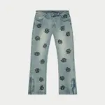 Godspeed Black Logo Embroidered Light Wash Denim Jeans - Image 2