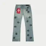 Godspeed Black Logo Embroidered Light Wash Denim Jeans
