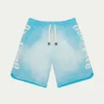 Blue Gradient Streetwear Shorts – Oversized Drawstring Casual Summer Sweat Shorts