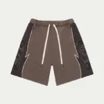Brown Contrast Panel Streetwear Shorts