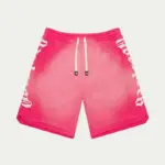 Pink Gradient Streetwear Shorts – Casual Drawstring Summer Sweat Shorts