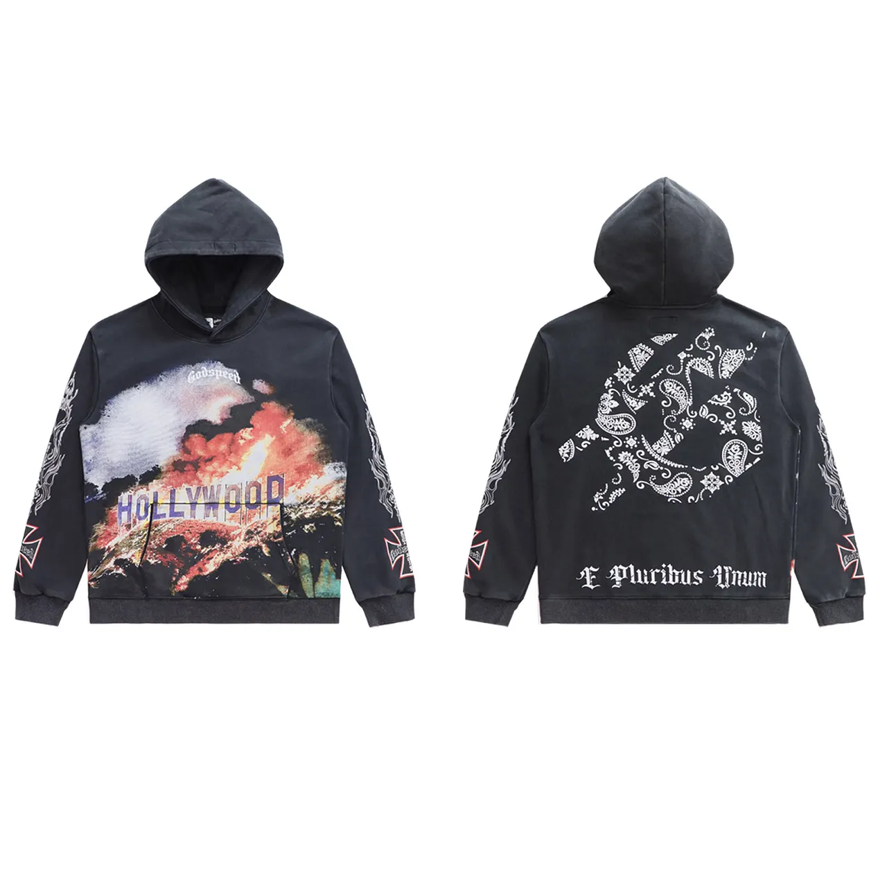 118 GODSPEED “HOLLYWOOD” Graphic Hoodie – Black - Image 1