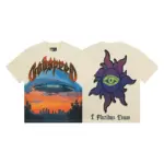 Godspeed UFO Sunset Graphic T-Shirt – Cream - Image 2