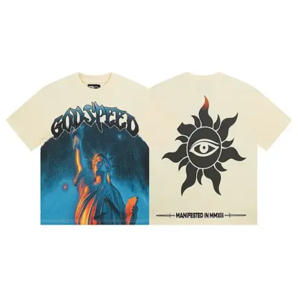 Godspeed Liberty Flame Graphic T-Shirt – Beige