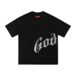 Godspeed Gothic Letter T-Shirt – Black Minimal Streetwear Tee - Image 2