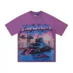 Godspeed Yacht T-Shirt – Purple Vintage Streetwear Tee - Image 2