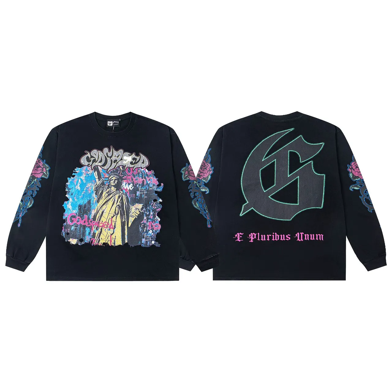 57 Godspeed Liberty Long Sleeve Tee – Black - Image 1