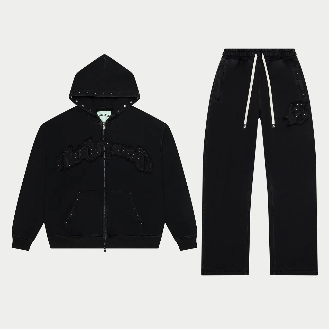 68 Godspeed Studded Zip Hoodie & Sweatpants Set - Image 1