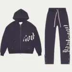 Godspeed Gothic Logo Zip Hoodie & Sweatpants Set – Navy