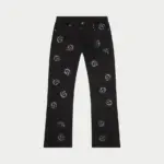 Godspeed Monochrome Logo Embroidered Black Denim Jeans - Image 2