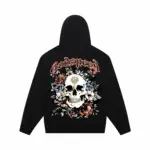 GODSPEED Floral Skull Graphic Hoodie – Black - Image 2