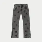 Godspeed Black Logo Embroidered Grey Wash Denim Jeans - Image 2
